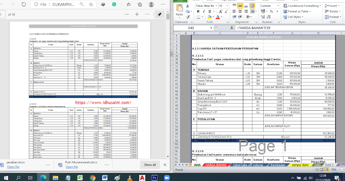 Cara membuat full 1 page di Excel ketika data berantakan