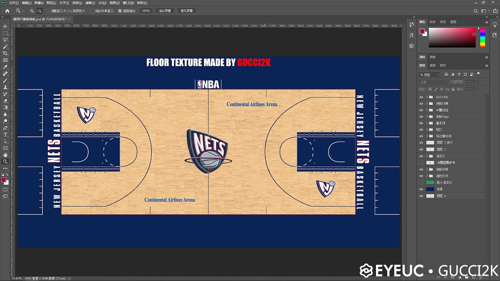 NBA 2K20 New Jersey Nets ´06´07 Court by Gucci2K
