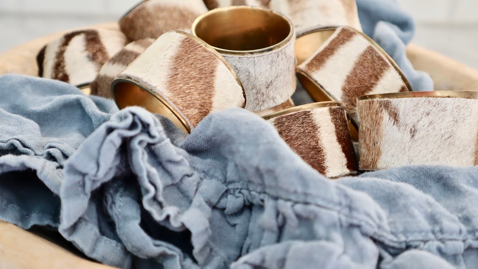 My Sweet Savannah DIY brass zebra hide napkin rings