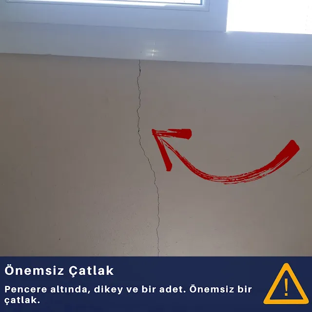 pencere kenarlarındaki çatlaklar önemsiz çatlaklar kategorisindedir.