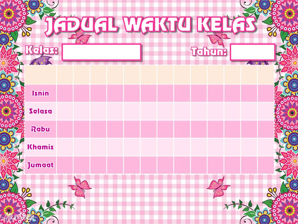 Jadual Waktu Kelas , carta organisasi , tugasan Pink | KOLEKSI GRAFIK