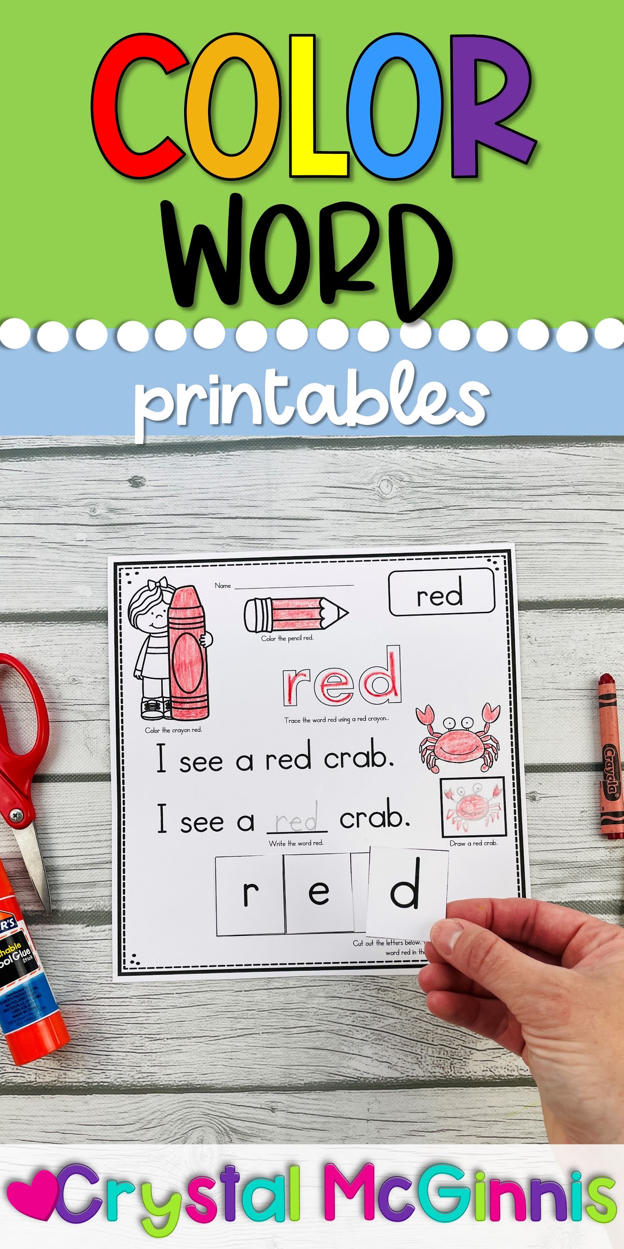 Color Words Printables for Kindergarten | Mrs. McGinnis' Little Zizzers