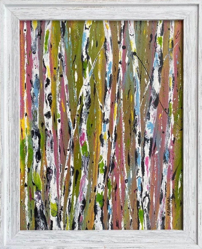 Kimberly Conrad Daily Paintings Aspen Tree Painting, Colorado Aspens Abstract Landscape “Aspen