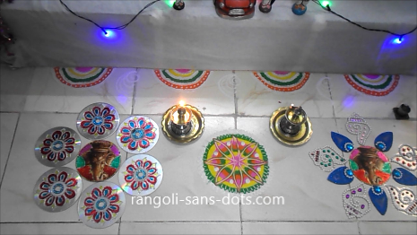 CD rangoli designs for Navratri Diwali craft