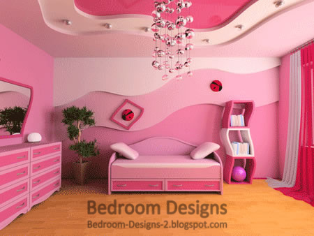 girls bedroom design ideas : gypsum false ceiling