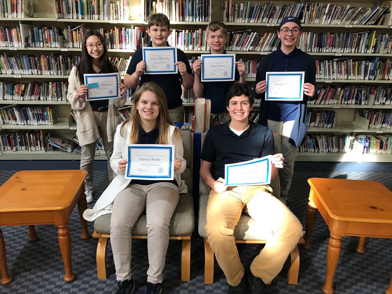 Tamaqua Middle School Announces Students of the Month for December