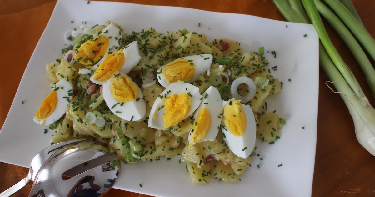 mein Land und Gartengenuss : Kartoffelsalat mit Ei, Kräutern und Speck ...