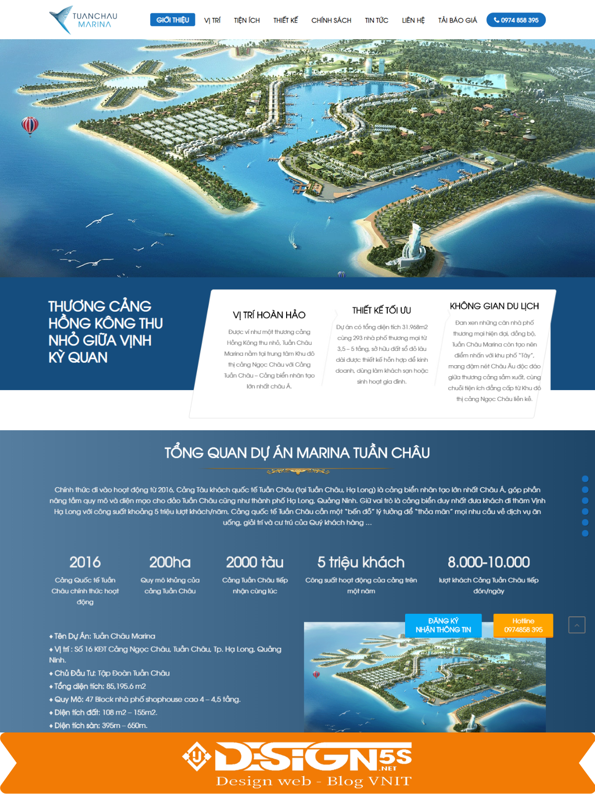 Template Landing Page BĐS là mẫu được thiết kế giới thiệu dự án căn hộ Tuần Châu Marina