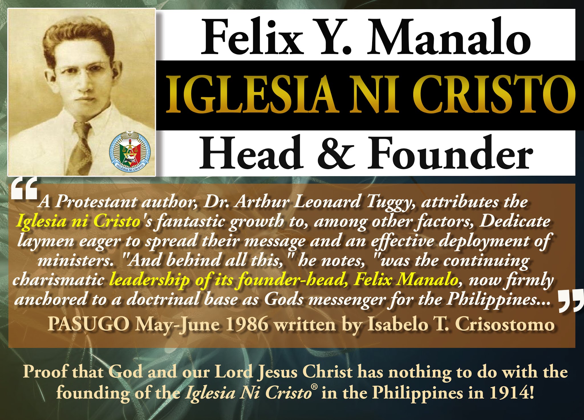 Ang IGLESIA NI CRISTO The Iglesia Ni Cristo® which "emerged" from the