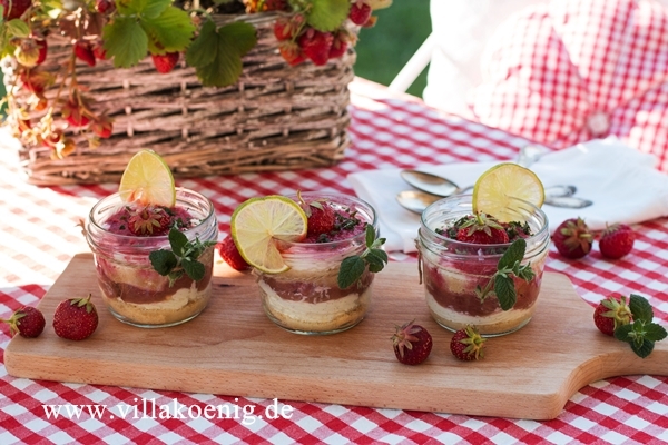Sommerdessert - Erbeer-Rhabarber-Trifle