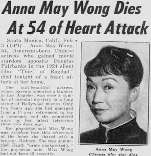 Anna May Wong Dead