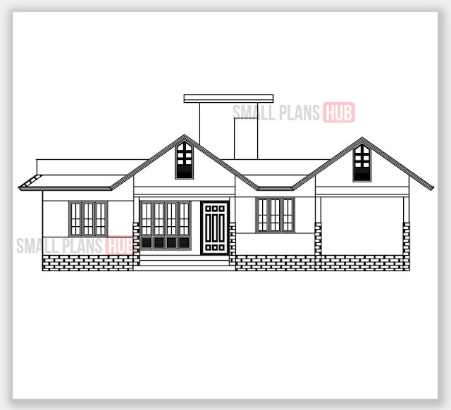 1592 Sq.ft.3 bedroom Single Floor plan and elevation