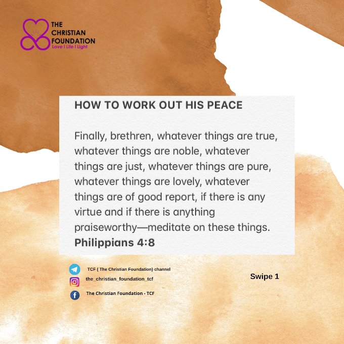HOW TO WORK OUT HIS PEACE | TCF DEVOTIONAL