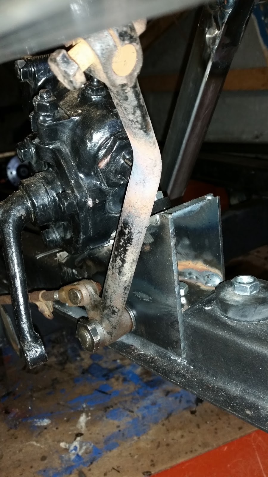 Austin Seven Special Brake pedal and steering box mounting