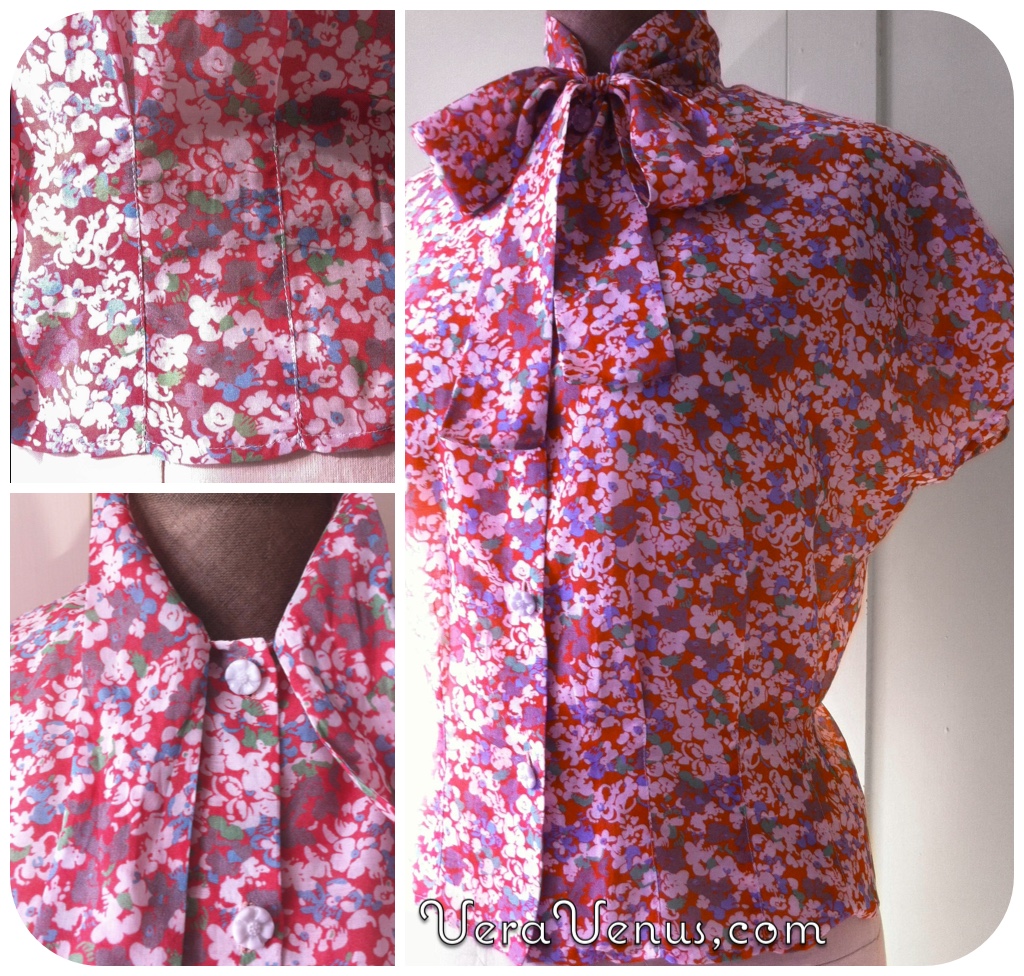 The Vintage Pattern Files: 1950's Sewing - Pussycat Bow Blouse