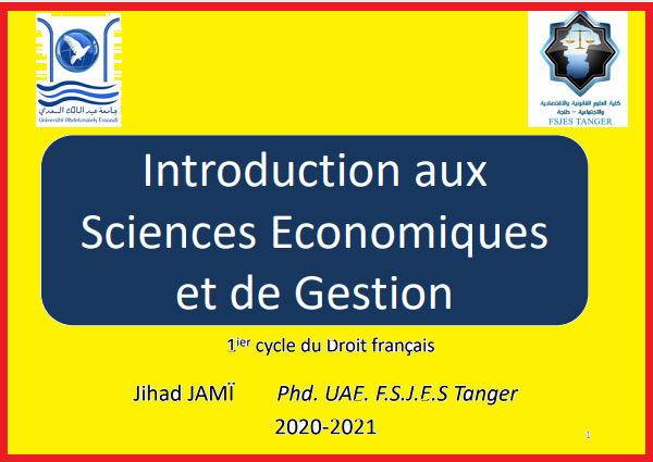 Introduction aux sciences économiques et gestion S1 PDF