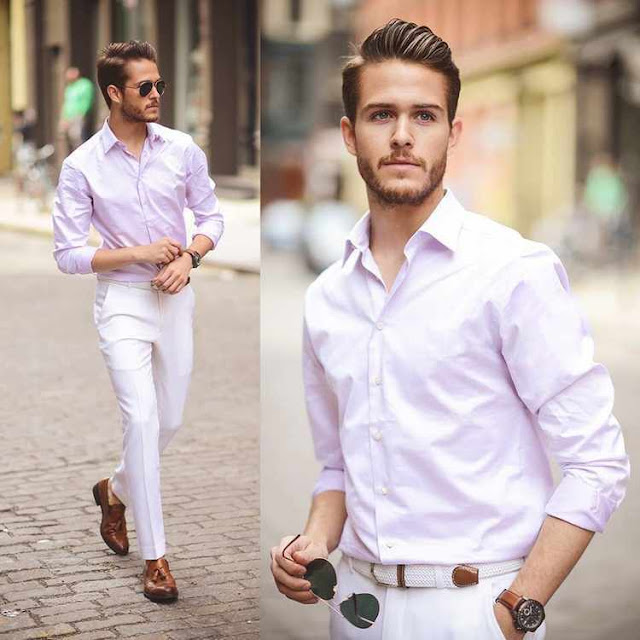 HOW TO COMBINE A WHITE MEN'S TROUSERS