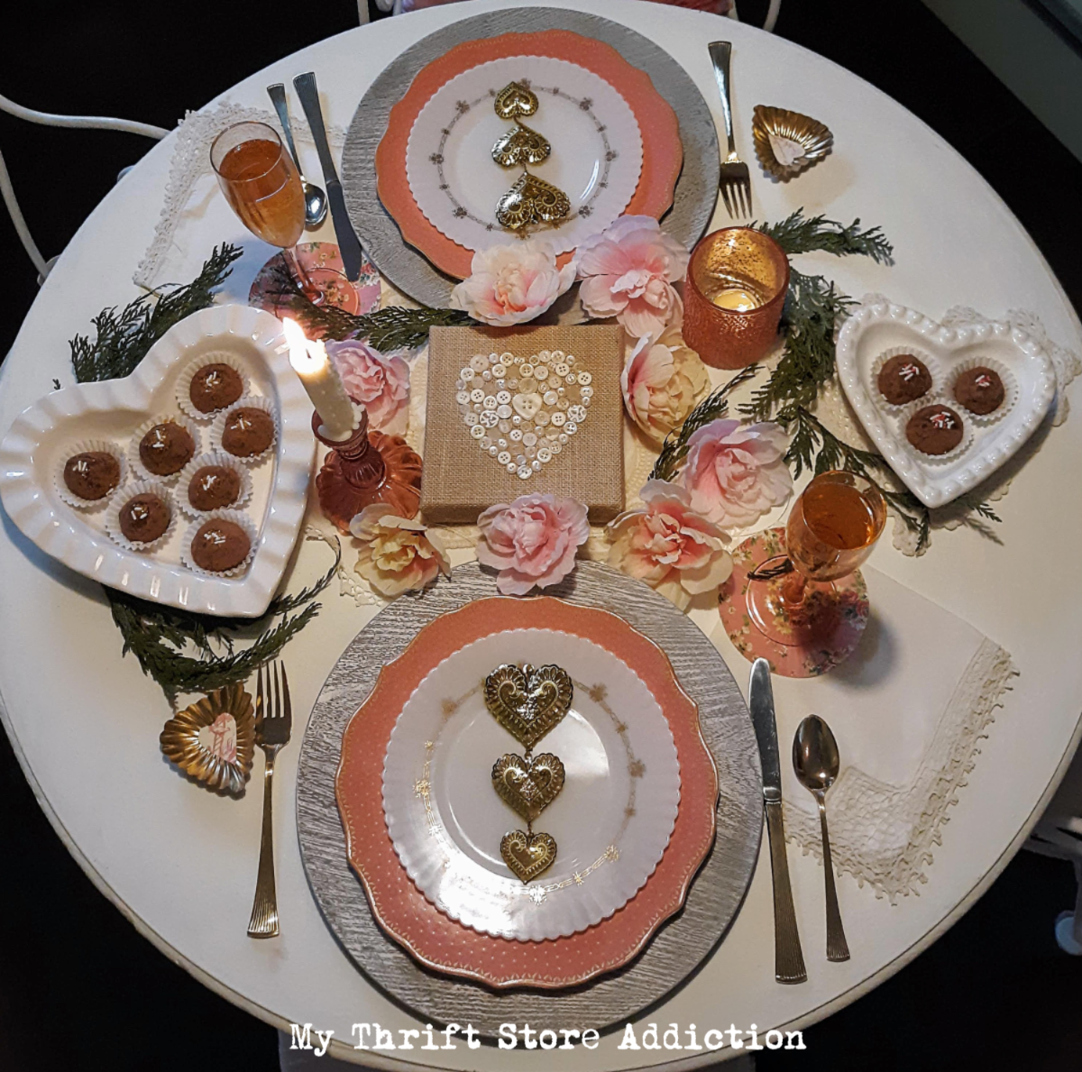 romantic Valentine tablescape