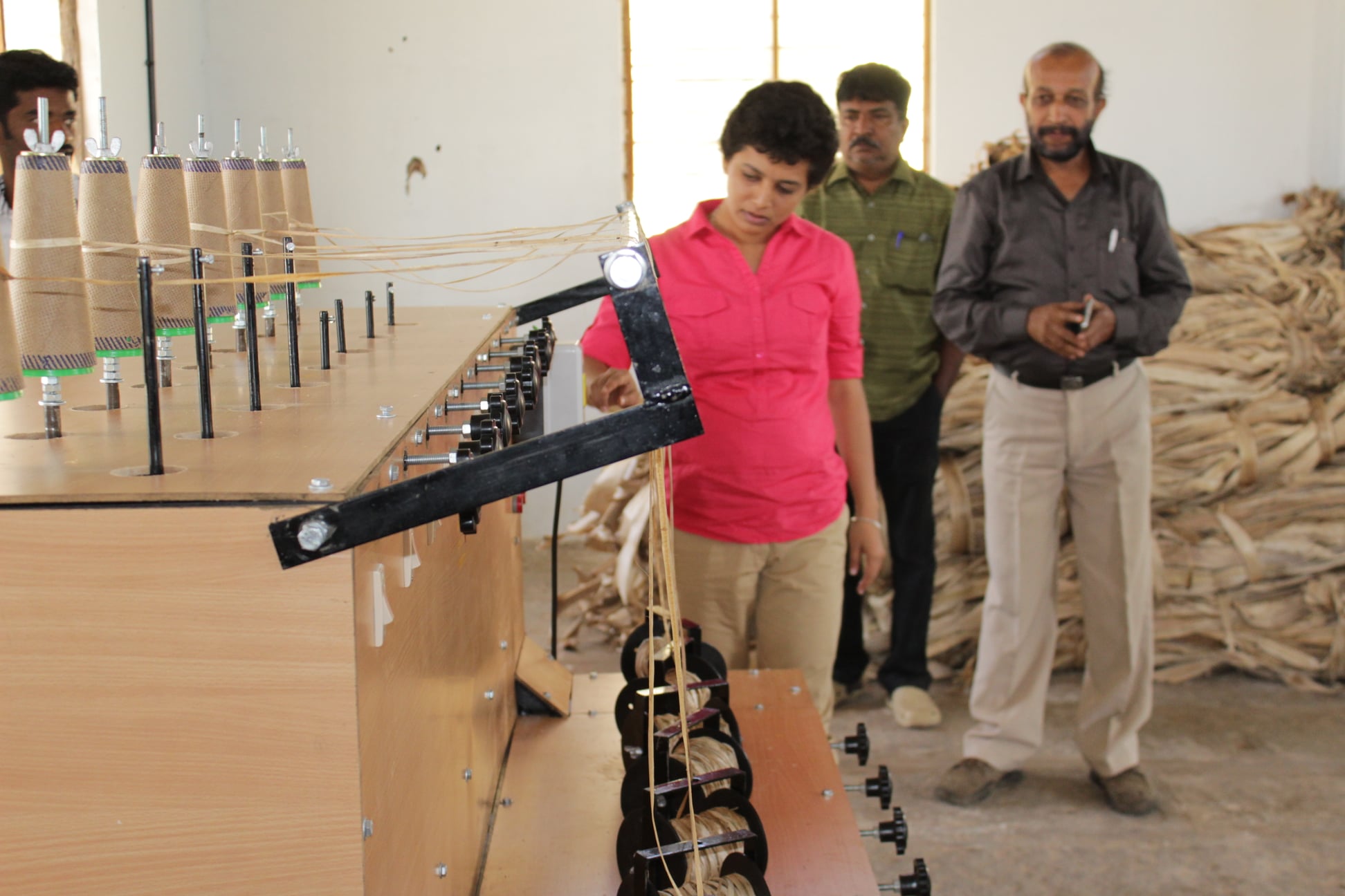 Eco Green Unit Banana fibre Thread Twisting project in Karnataka