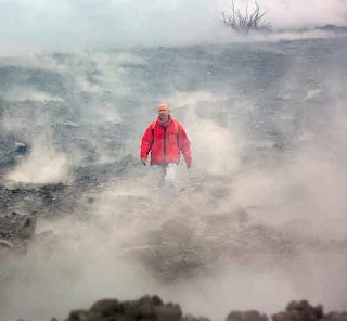 Volcanologist on Mount Nyiragongo