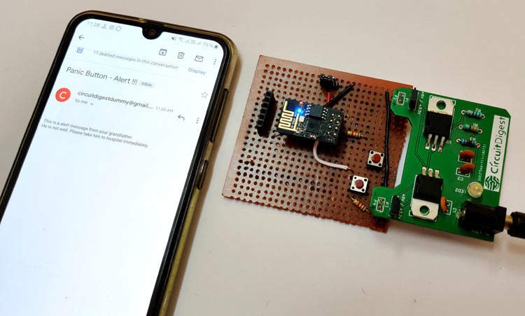 IoT Based Panic Button using ESP8266-01