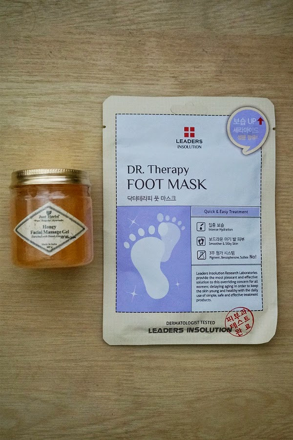 Haul Just Herbs Facial Massage Gel and Leaders Insolution Foot Mask