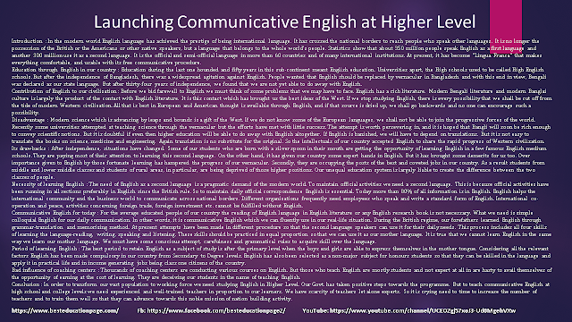 Paragraph, Composition, Essay:  Launching Communicative English at Higher Level #besteducationpage