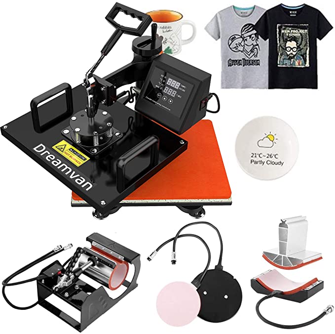 Heat Press Machines Heat Press 5 in 1, Heat Transfer Machine 12X15