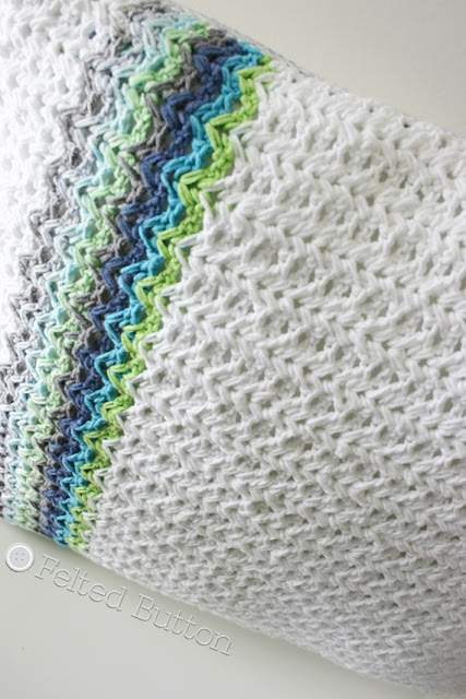 Herringbone Taking Shape Pillow Crochet Pattern by Susan Carlson of Felted Button