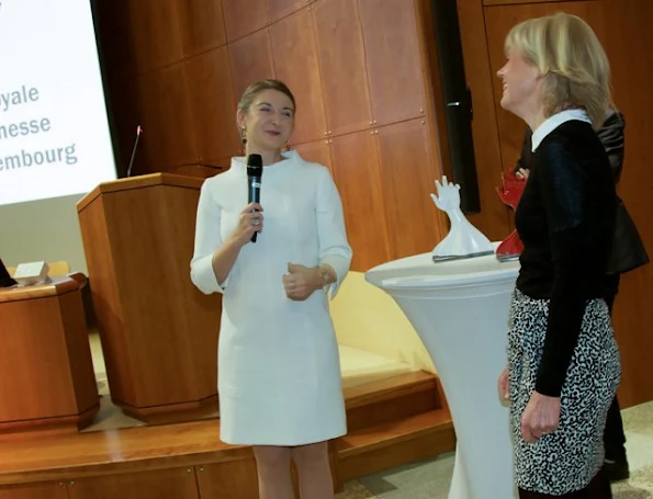 Hereditary Grand Duchess Stephanie and Hereditary Grand Duke Guillaume attended the awards ceremony for the Master Hands. Princess Stephanie wore Prada Dress and Gianvito Rossi Pumps