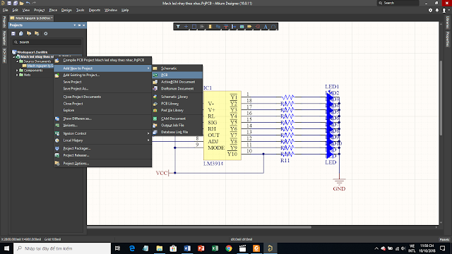 Hướng dẫn thiết kế Mạch nháy theo nhạc bằng Altium Designer (P2)