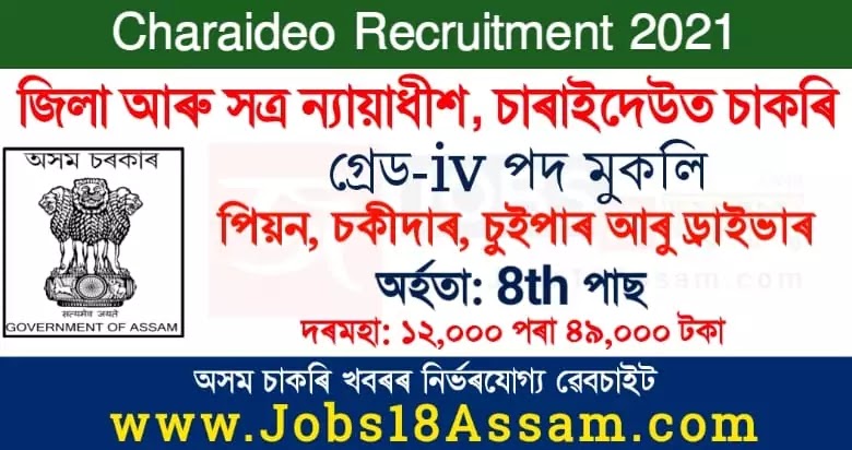 Charaideo Judiciary Recruitment 2021: 14 Peon, Driver, Chowkidar, and Sweeper Jobs