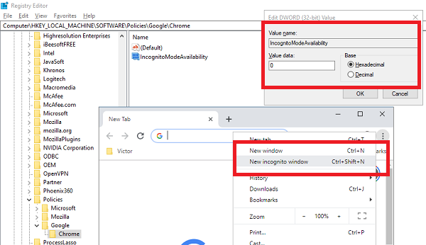 Incognitomodus inschakelen Windows 10 Chrome