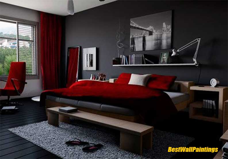 Red Grey ColorFor Bedroom Decor Ideas