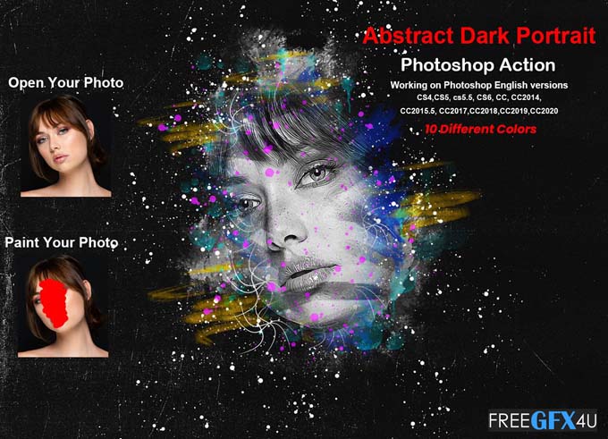 Abstract Dark Portrait PS Action Free Download Abstract Dark Portrait PS Action