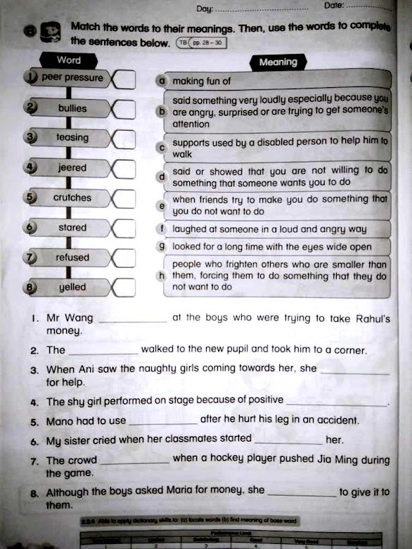 My Mind Treasures Vocabulary & Diary Entry