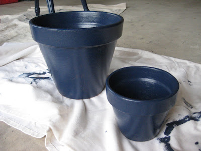 Navy flower pots