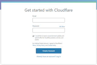 Form daftar akun Cloudflare