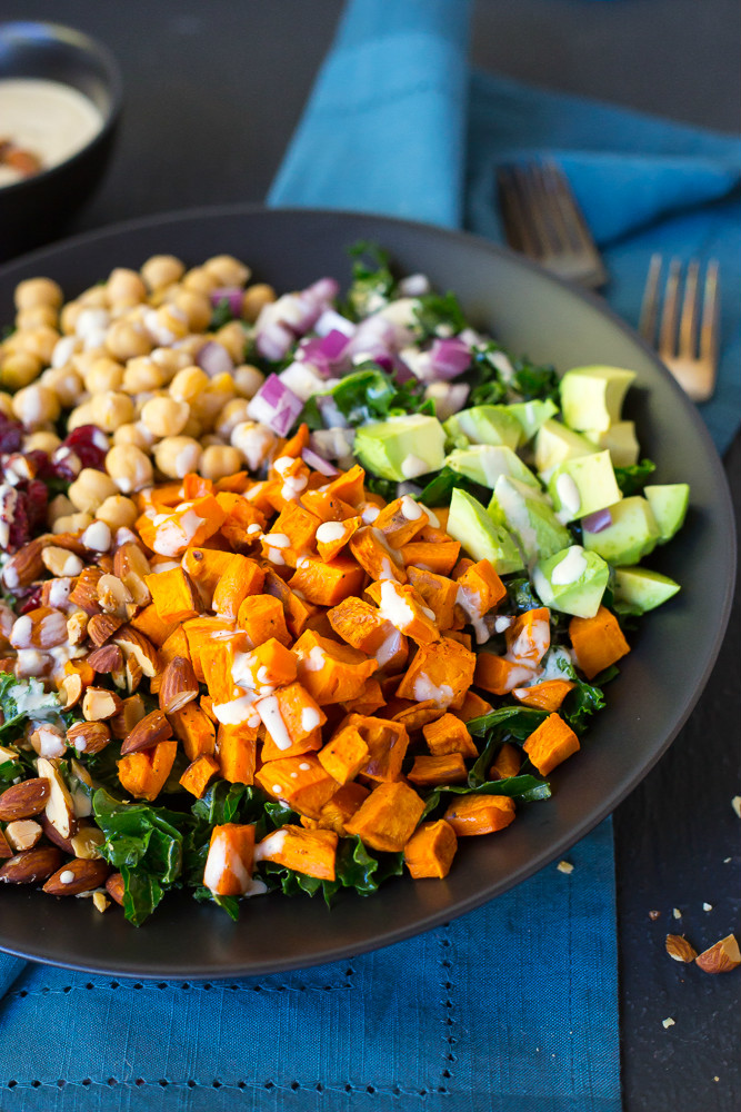 the fast diet Chopped Kale Power Salad with Lemon Tahini Dressing