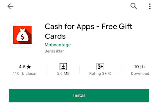 Aplikasi Penghasil Uang Cash for Apps