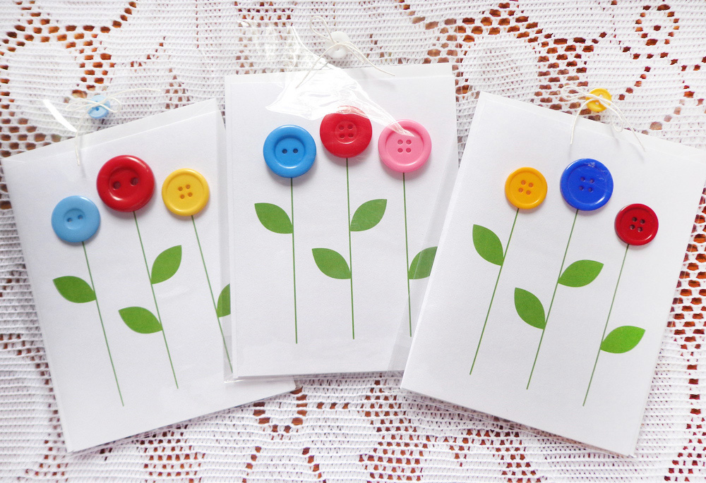 Quilts and Buttons: Button notecards