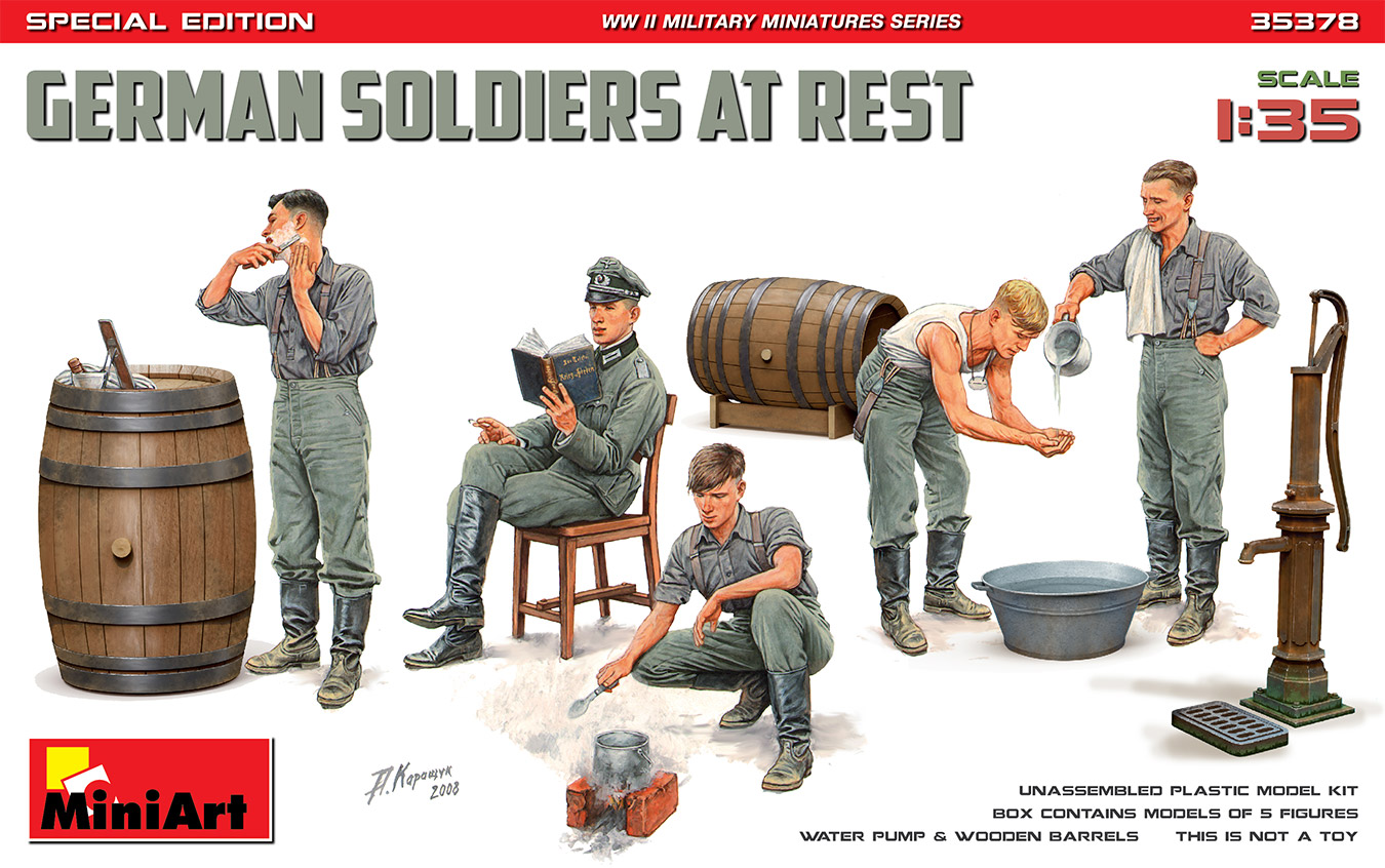 Miniart 1:3 5th Maquette Kit Figurines German Infantry at Rest MIN35266