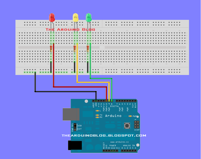 Arduino Blog: Semafor controlat de Arduino