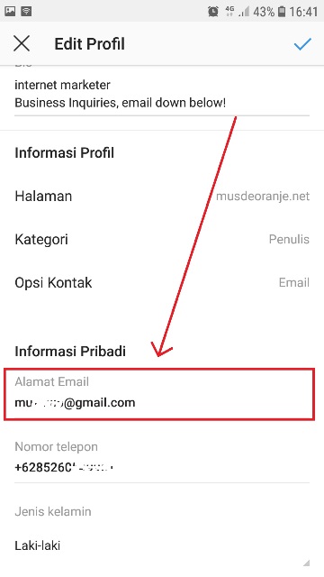 Cara ganti alamat email gmail