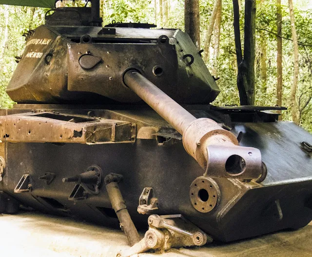 Tank at the Cu Chi Tunnels outside Ho Chi Minh City in Vietnam