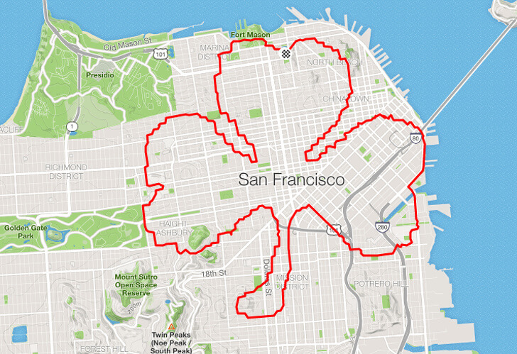 Runner From San Francisco Makes Creative Artworks With His Routes