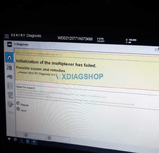 2021.6 VXDIAG Benz C6 Multiplexer Failed