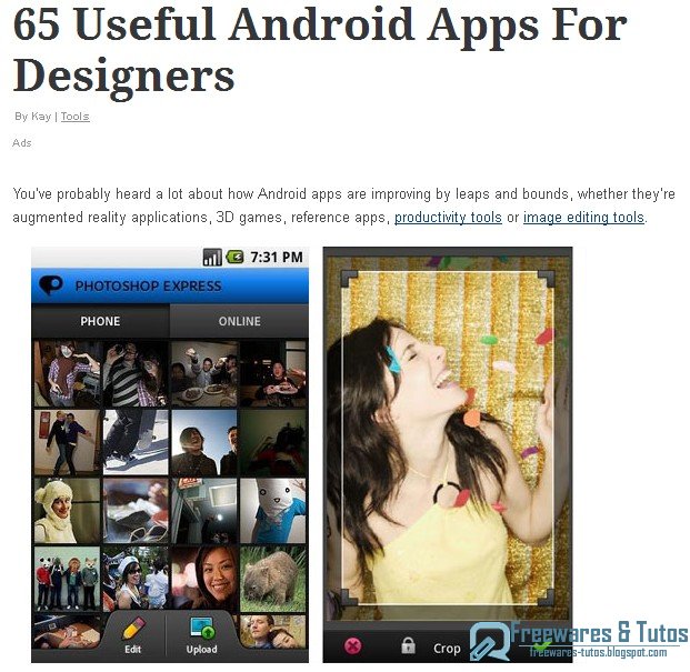 Le site du jour : 65 applications Android  utiles pour les designers