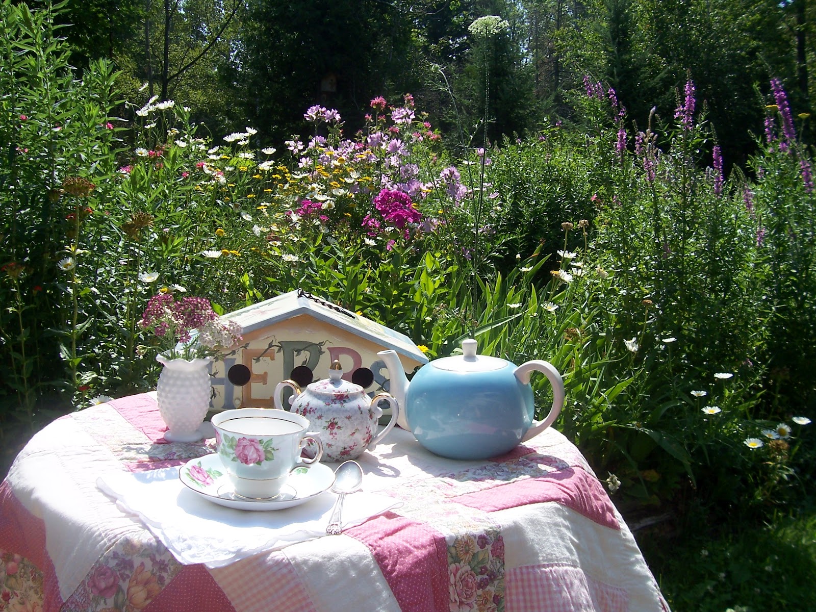 Two Cottages And Tea Tea In The Garden