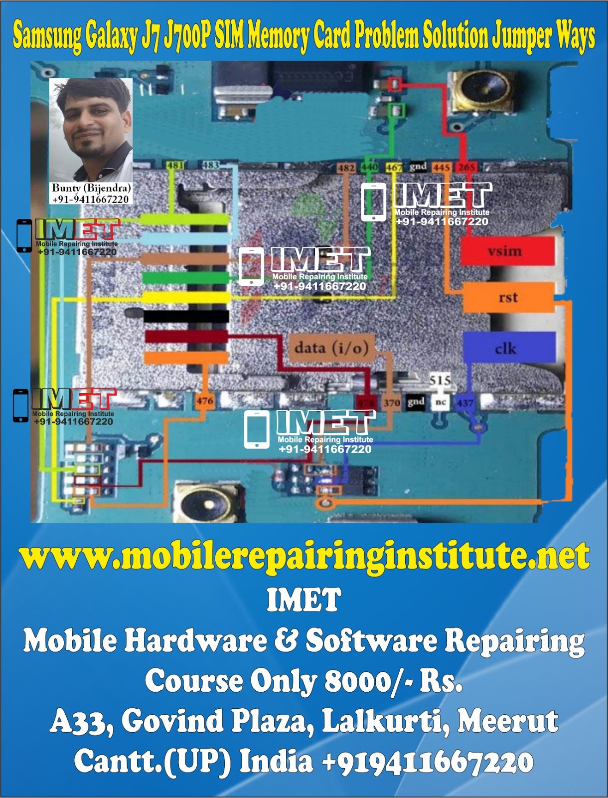 Samsung Galaxy J7 J700p Sim Memory Card Problem Solution Jumper Ways Imet Mobile Repairing Institute Imet Mobile Repairing Course